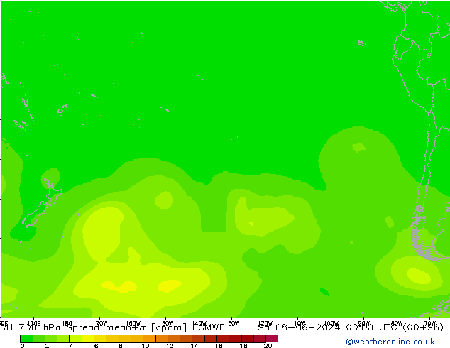 RH 700 hPa Spread ECMWF Sa 08.06.2024 00 UTC