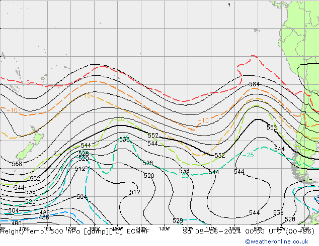 Height/Temp. 500 hPa ECMWF Sa 08.06.2024 00 UTC