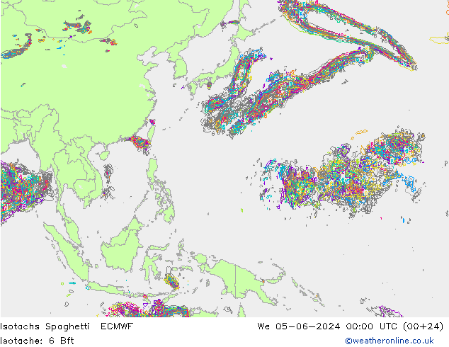 Isotachs Spaghetti ECMWF ср 05.06.2024 00 UTC