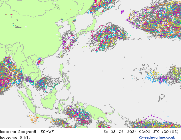 Isotachs Spaghetti ECMWF  08.06.2024 00 UTC