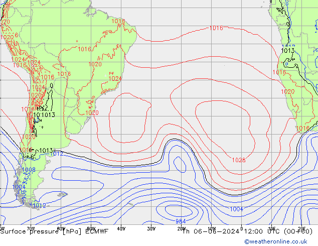 приземное давление ECMWF чт 06.06.2024 12 UTC