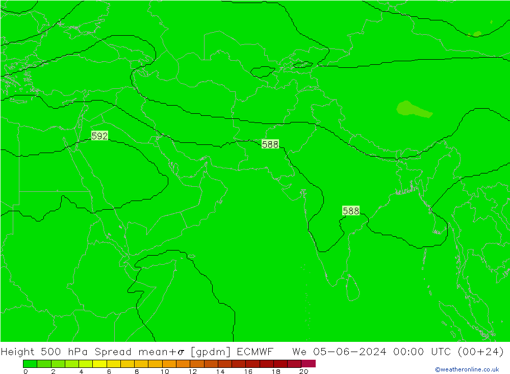 Height 500 hPa Spread ECMWF 星期三 05.06.2024 00 UTC