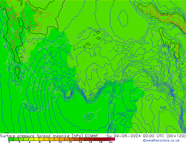 ciśnienie Spread ECMWF nie. 09.06.2024 00 UTC