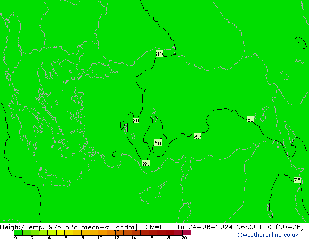 Height/Temp. 925 hPa ECMWF  04.06.2024 06 UTC