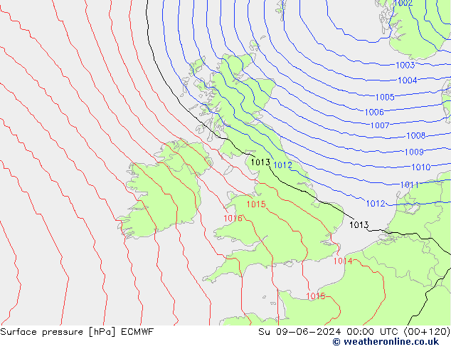 Bodendruck ECMWF So 09.06.2024 00 UTC