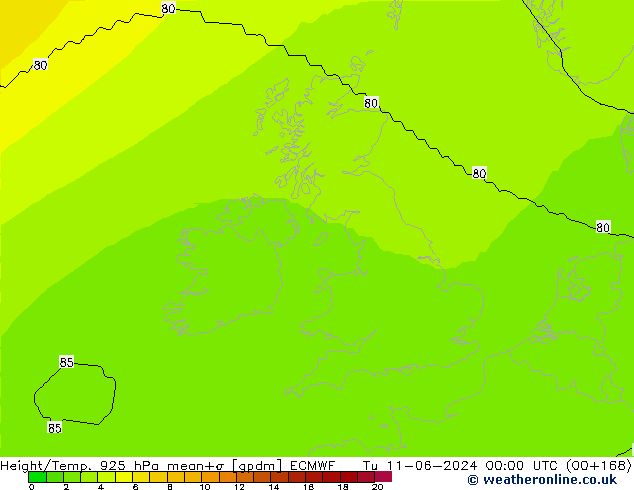 Hoogte/Temp. 925 hPa ECMWF di 11.06.2024 00 UTC