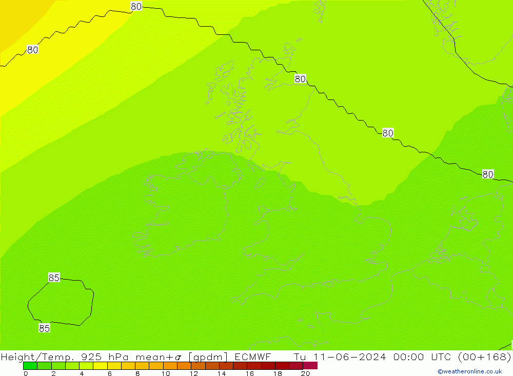 Hoogte/Temp. 925 hPa ECMWF di 11.06.2024 00 UTC