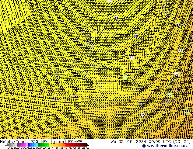 Height/Temp. 925 hPa ECMWF St 05.06.2024 00 UTC