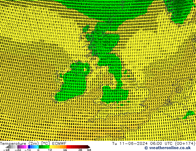 карта температуры ECMWF вт 11.06.2024 06 UTC