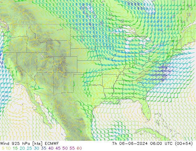 Wind 925 hPa ECMWF Th 06.06.2024 06 UTC