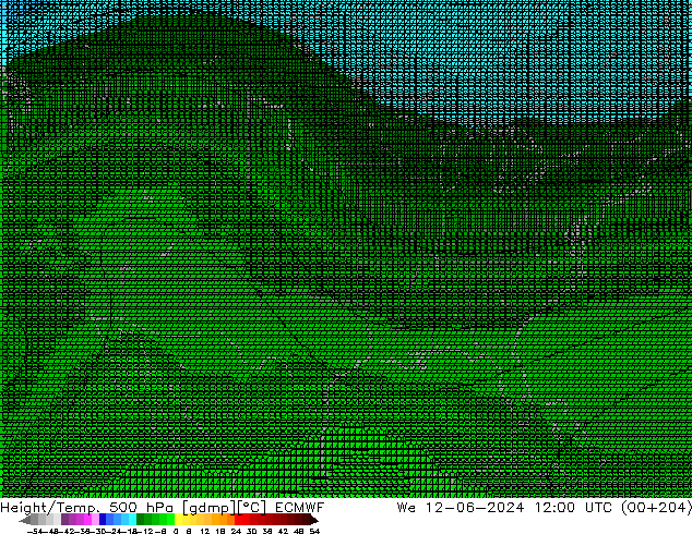 Height/Temp. 500 hPa ECMWF  12.06.2024 12 UTC