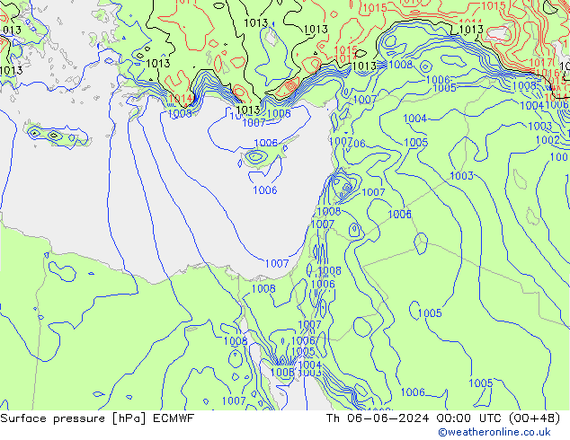 ciśnienie ECMWF czw. 06.06.2024 00 UTC