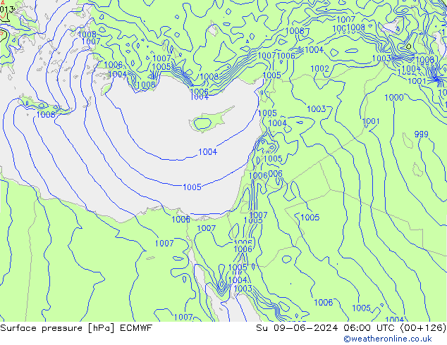 ciśnienie ECMWF nie. 09.06.2024 06 UTC