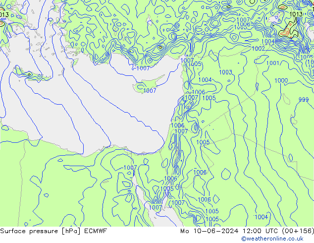 Pressione al suolo ECMWF lun 10.06.2024 12 UTC