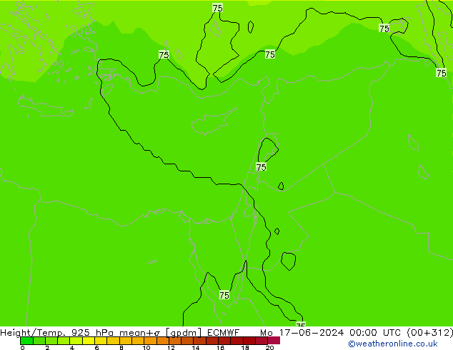 Hoogte/Temp. 925 hPa ECMWF ma 17.06.2024 00 UTC