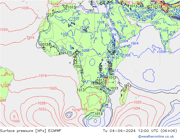 pression de l'air ECMWF mar 04.06.2024 12 UTC