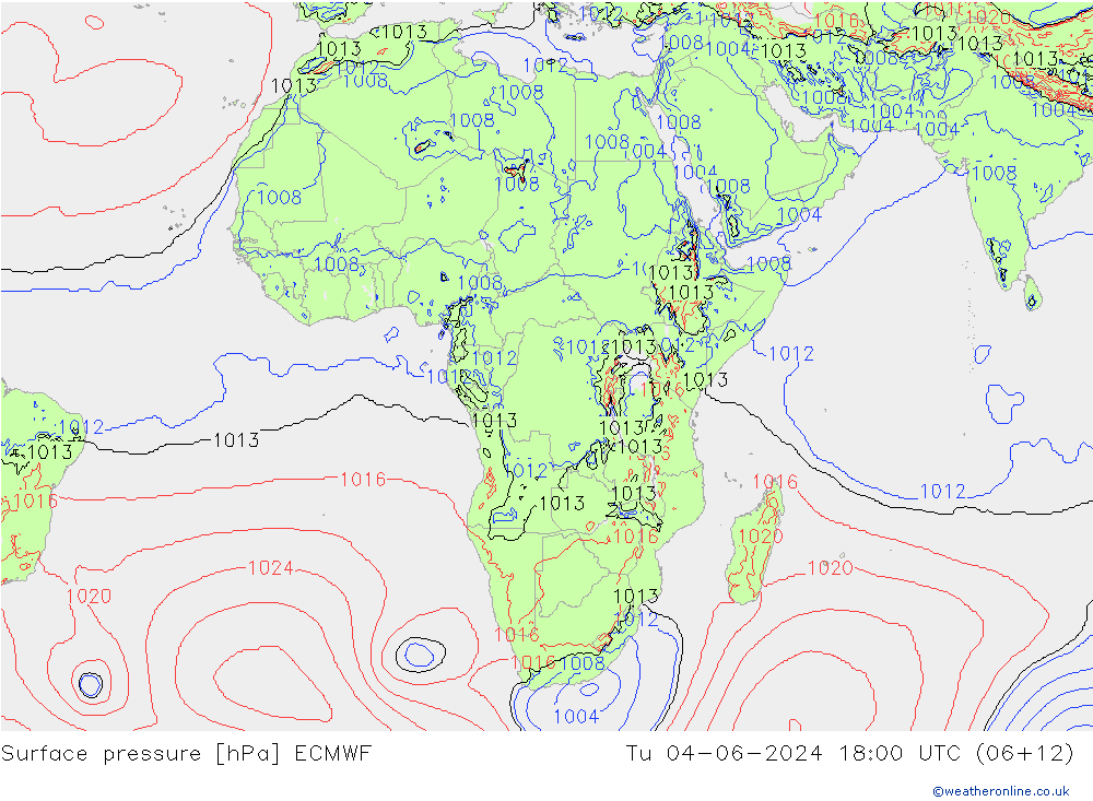 pression de l'air ECMWF mar 04.06.2024 18 UTC