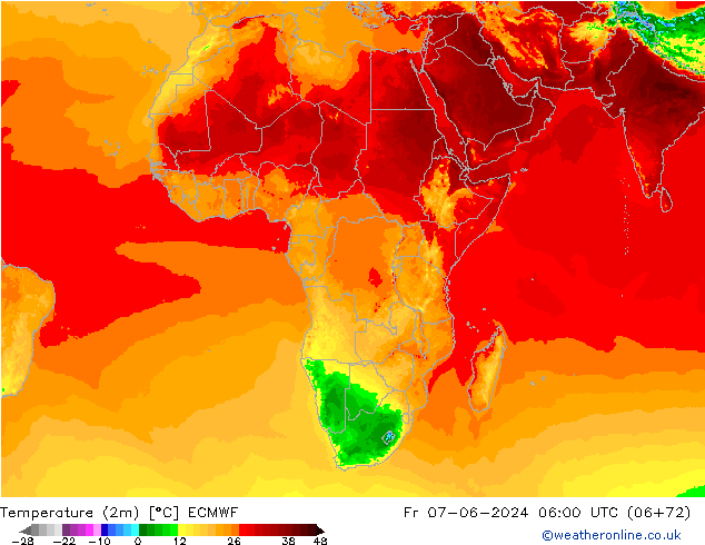 température (2m) ECMWF ven 07.06.2024 06 UTC