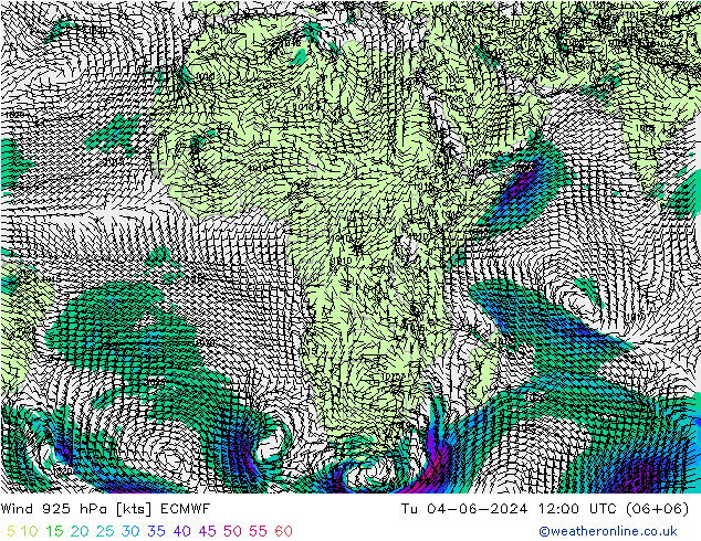 Vento 925 hPa ECMWF Ter 04.06.2024 12 UTC