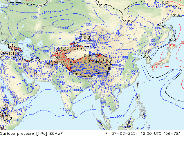 pression de l'air ECMWF ven 07.06.2024 12 UTC