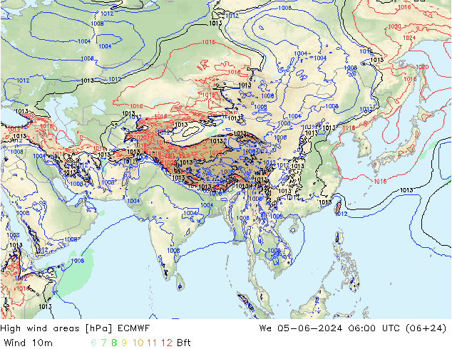 Izotacha ECMWF śro. 05.06.2024 06 UTC