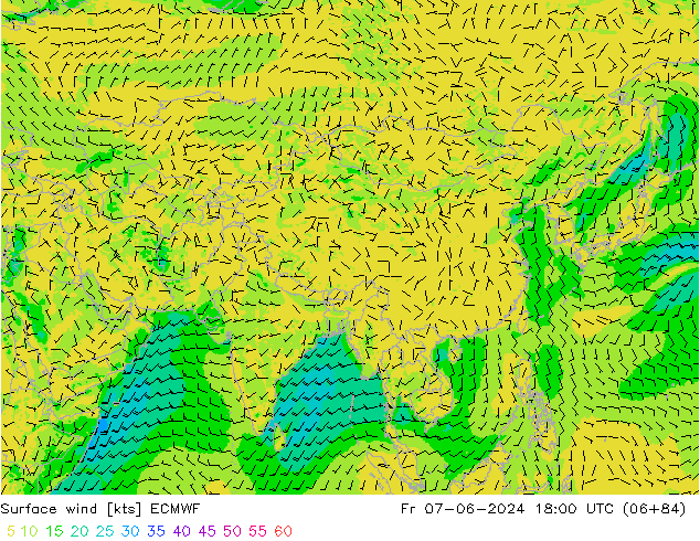 Wind 10 m ECMWF vr 07.06.2024 18 UTC