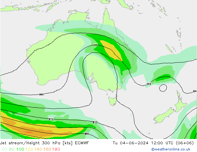 Jet stream ECMWF Ter 04.06.2024 12 UTC