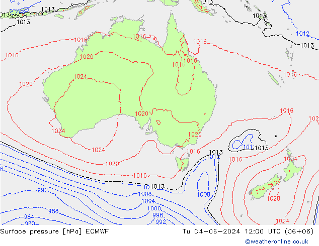 ciśnienie ECMWF wto. 04.06.2024 12 UTC