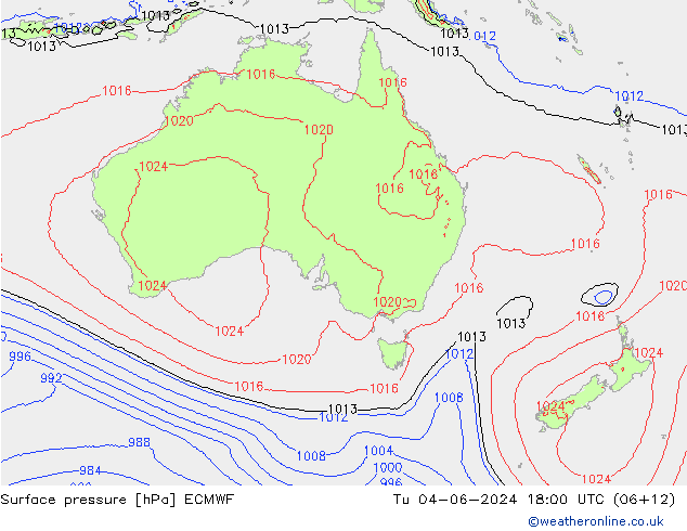 pressão do solo ECMWF Ter 04.06.2024 18 UTC