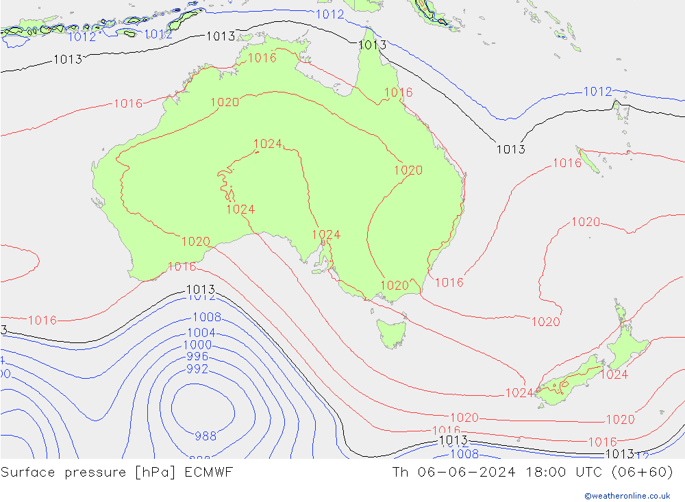 Yer basıncı ECMWF Per 06.06.2024 18 UTC