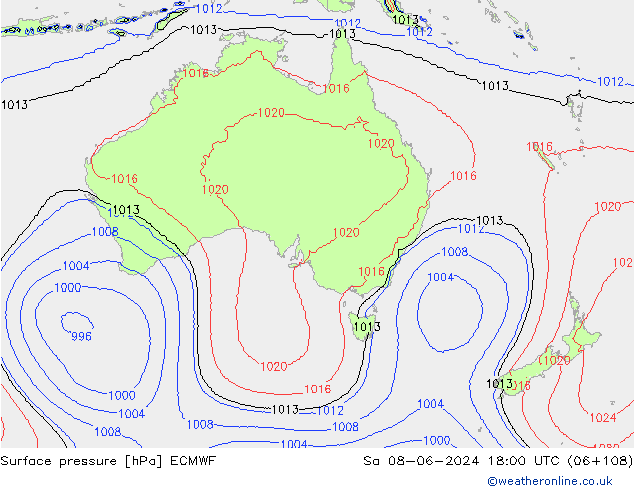 приземное давление ECMWF сб 08.06.2024 18 UTC