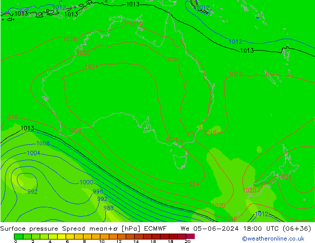 Bodendruck Spread ECMWF Mi 05.06.2024 18 UTC