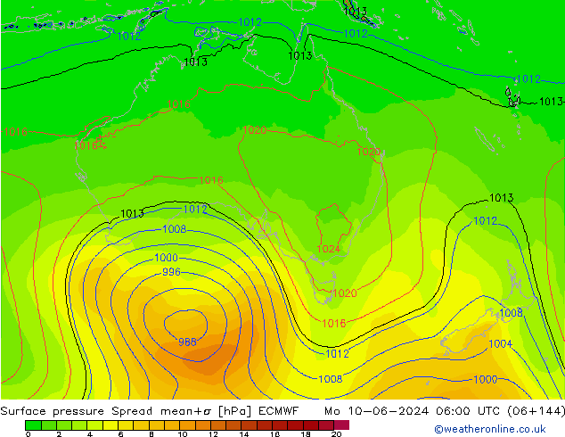 Yer basıncı Spread ECMWF Pzt 10.06.2024 06 UTC