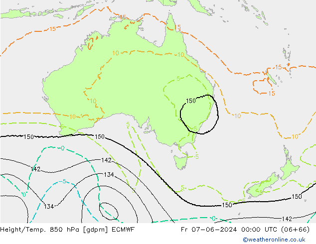 Height/Temp. 850 hPa ECMWF Sex 07.06.2024 00 UTC