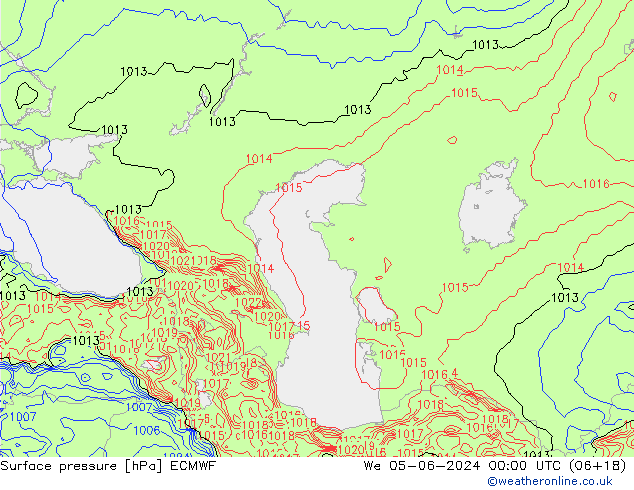 Surface pressure ECMWF We 05.06.2024 00 UTC