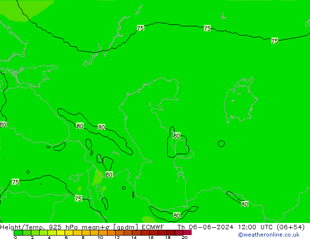 Hoogte/Temp. 925 hPa ECMWF do 06.06.2024 12 UTC