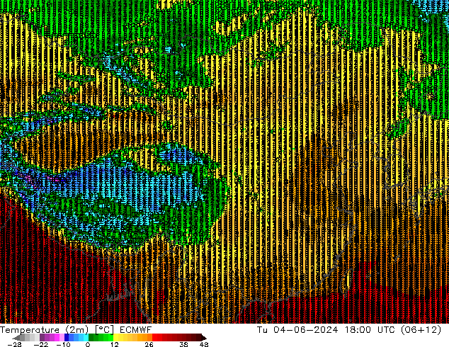 温度图 ECMWF 星期二 04.06.2024 18 UTC