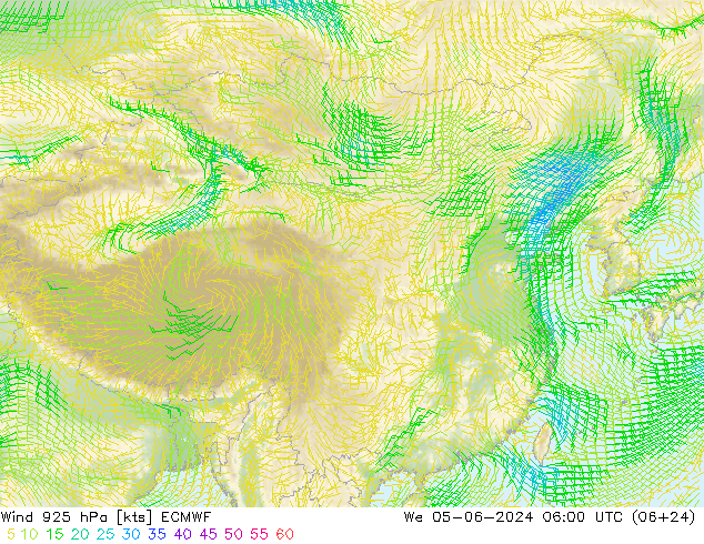 风 925 hPa ECMWF 星期三 05.06.2024 06 UTC