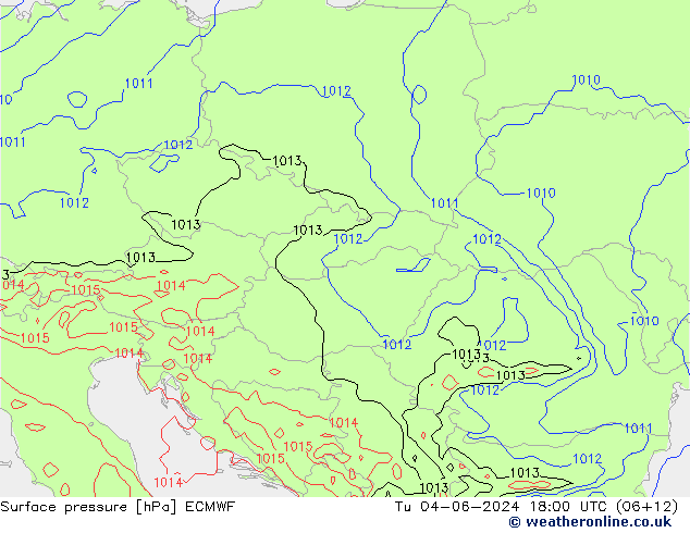 приземное давление ECMWF вт 04.06.2024 18 UTC