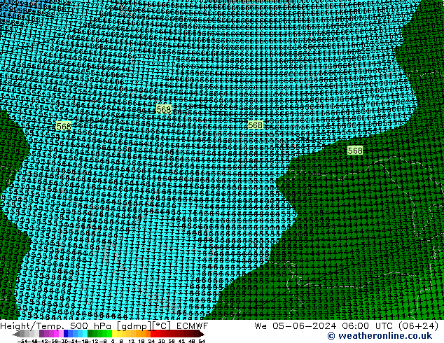 Height/Temp. 500 hPa ECMWF  05.06.2024 06 UTC