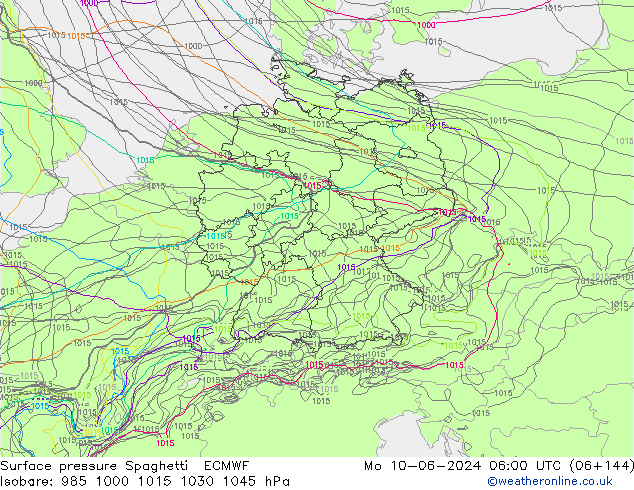 pression de l'air Spaghetti ECMWF lun 10.06.2024 06 UTC