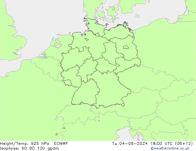 Yükseklik/Sıc. 925 hPa ECMWF Sa 04.06.2024 18 UTC