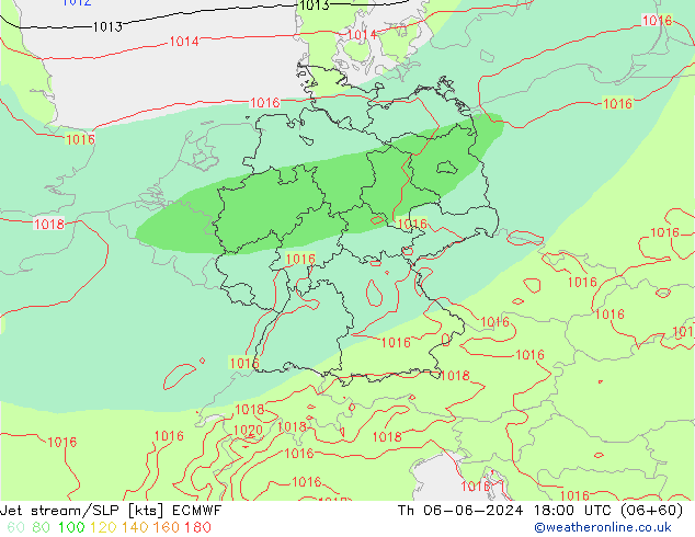 Prąd strumieniowy ECMWF czw. 06.06.2024 18 UTC