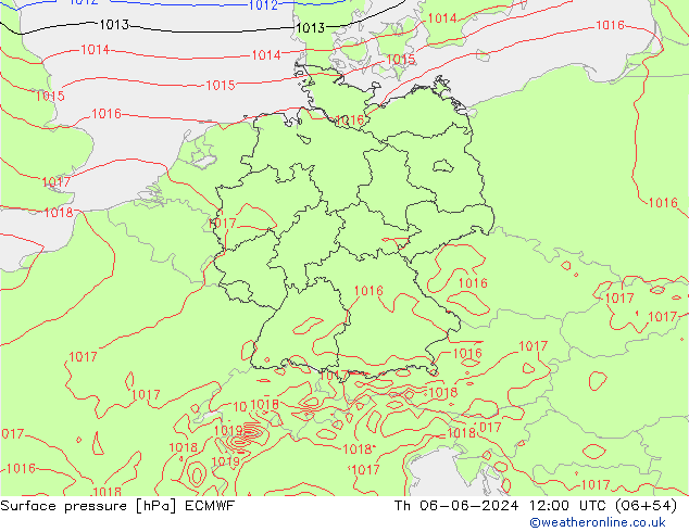 ciśnienie ECMWF czw. 06.06.2024 12 UTC