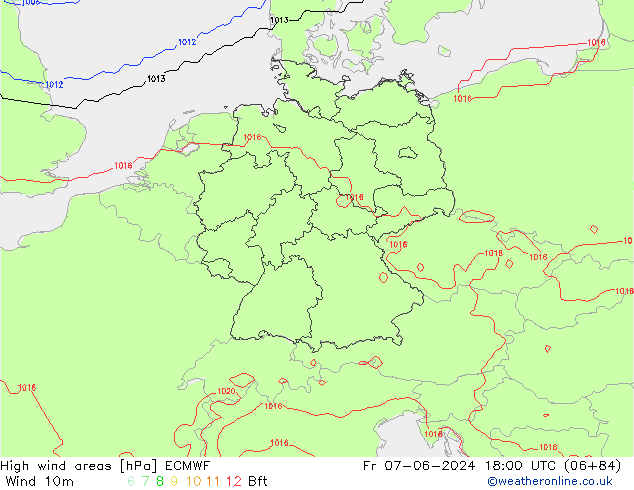 Izotacha ECMWF pt. 07.06.2024 18 UTC