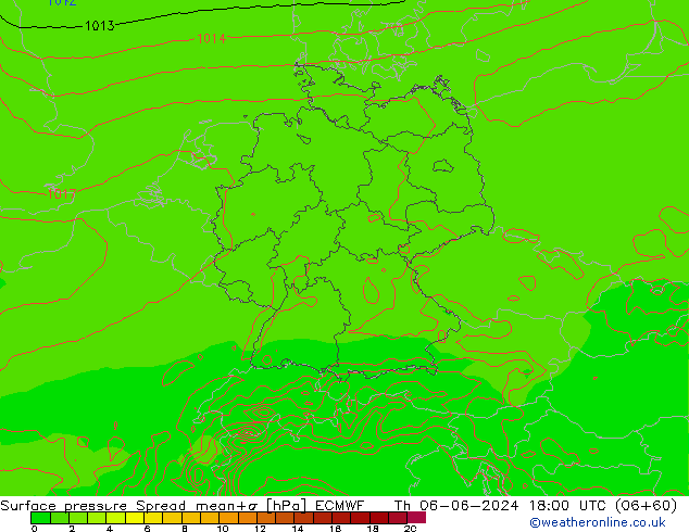 Yer basıncı Spread ECMWF Per 06.06.2024 18 UTC