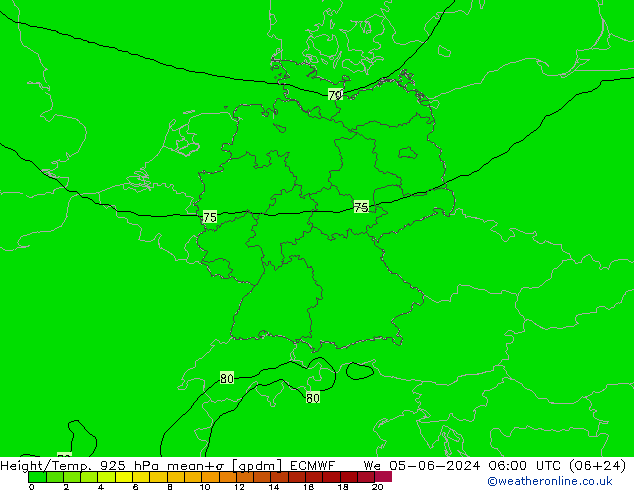 Height/Temp. 925 hPa ECMWF  05.06.2024 06 UTC