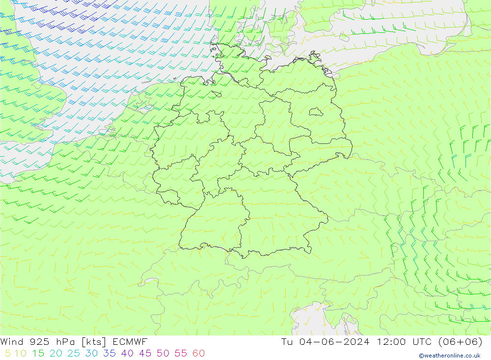 ветер 925 гПа ECMWF вт 04.06.2024 12 UTC