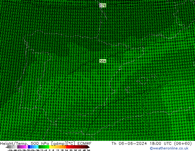 Geop./Temp. 500 hPa ECMWF jue 06.06.2024 18 UTC