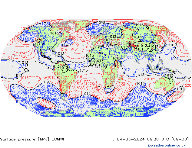 Surface pressure ECMWF Tu 04.06.2024 06 UTC